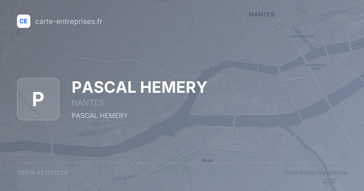 PASCAL HEMERY — 431201524 — fiche entreprise