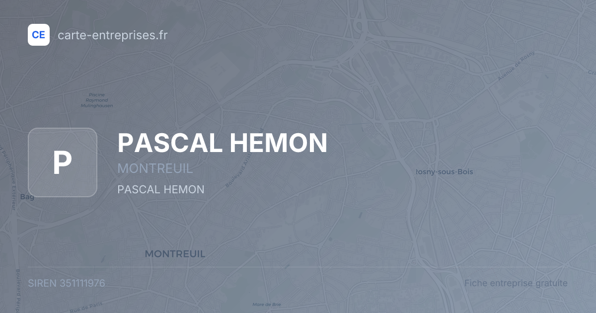 PASCAL HEMON — 351111976 — fiche entreprise