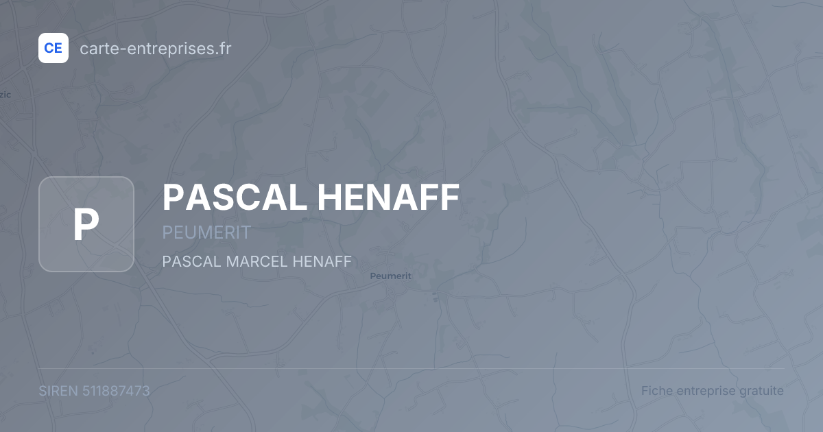 PASCAL HENAFF — 511887473 — fiche entreprise