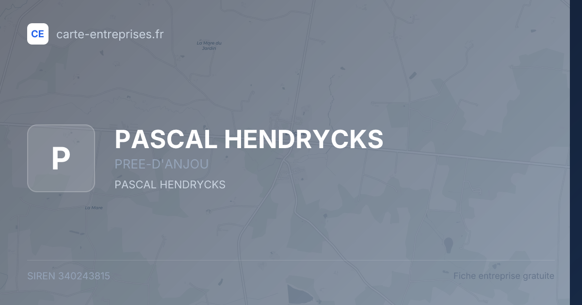 PASCAL HENDRYCKS — 340243815 — fiche entreprise