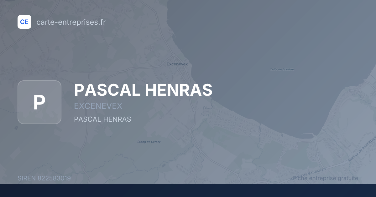 PASCAL HENRAS — 822583019 — fiche entreprise