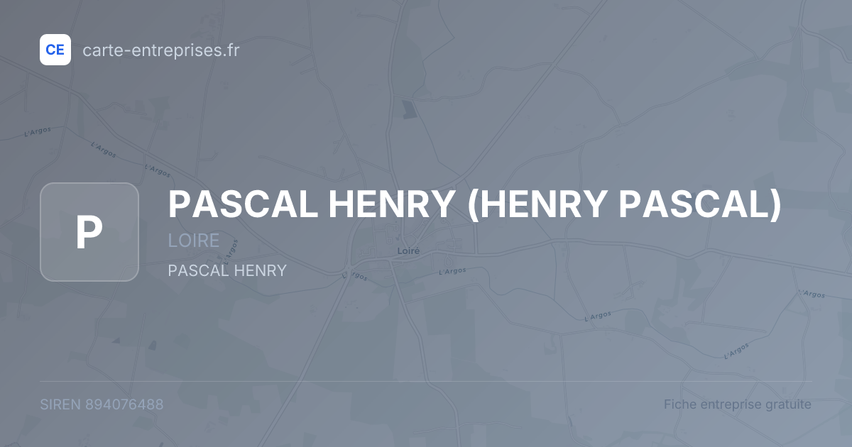 PASCAL HENRY (HENRY PASCAL) — 894076488 — fiche entreprise
