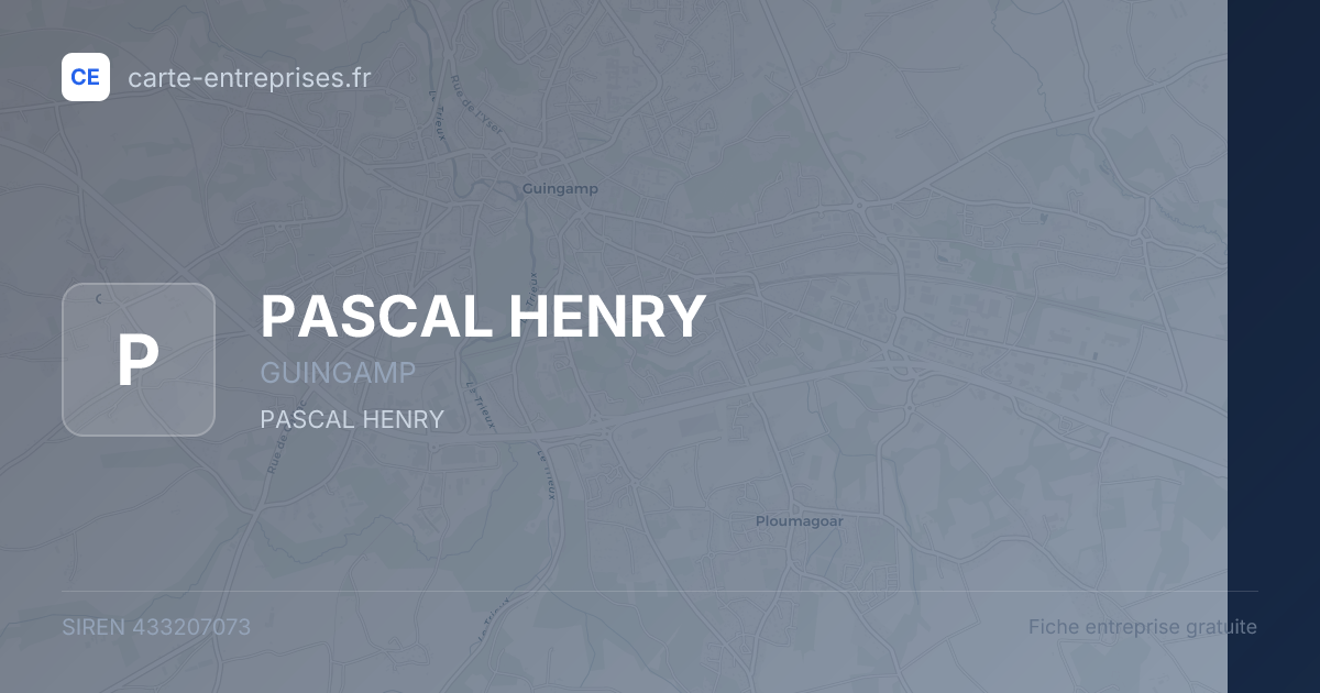 PASCAL HENRY — 433207073 — fiche entreprise