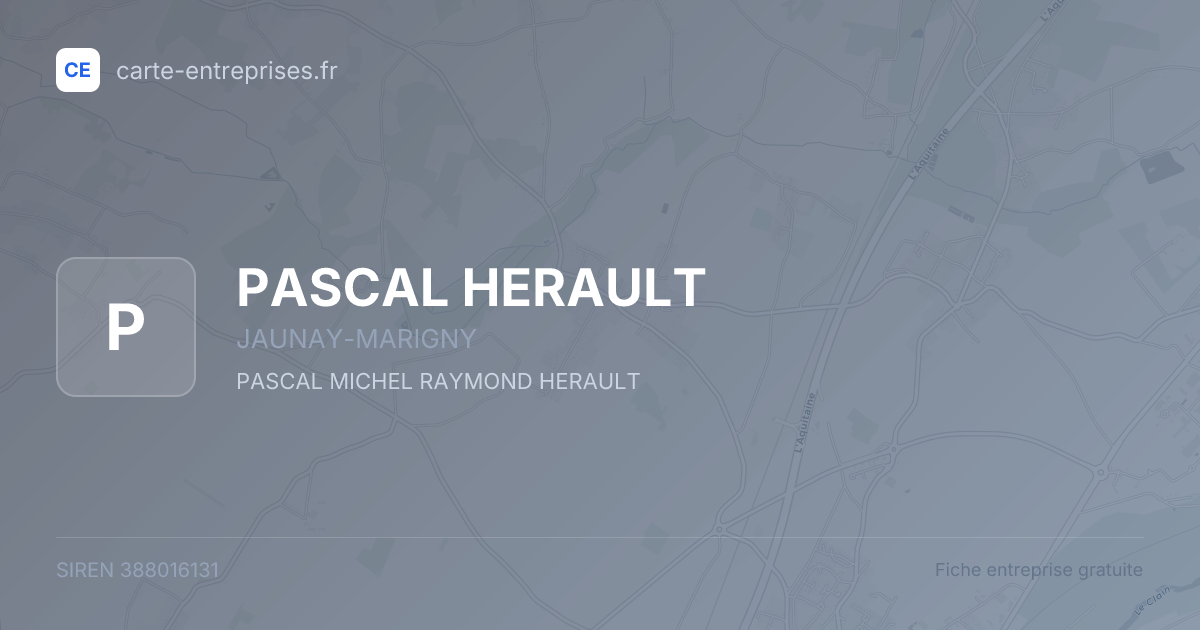 PASCAL HERAULT — 388016131 — fiche entreprise