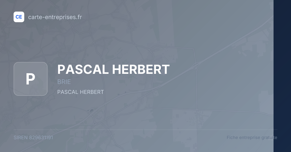 PASCAL HERBERT — 829631191 — fiche entreprise