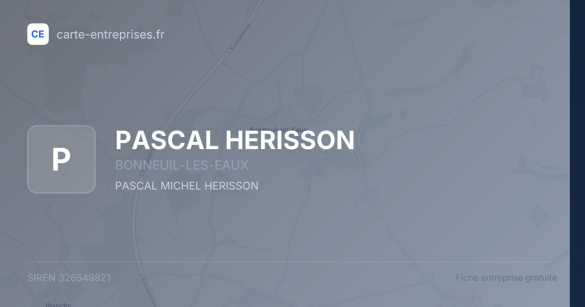 PASCAL HERISSON — 326549821 — fiche entreprise
