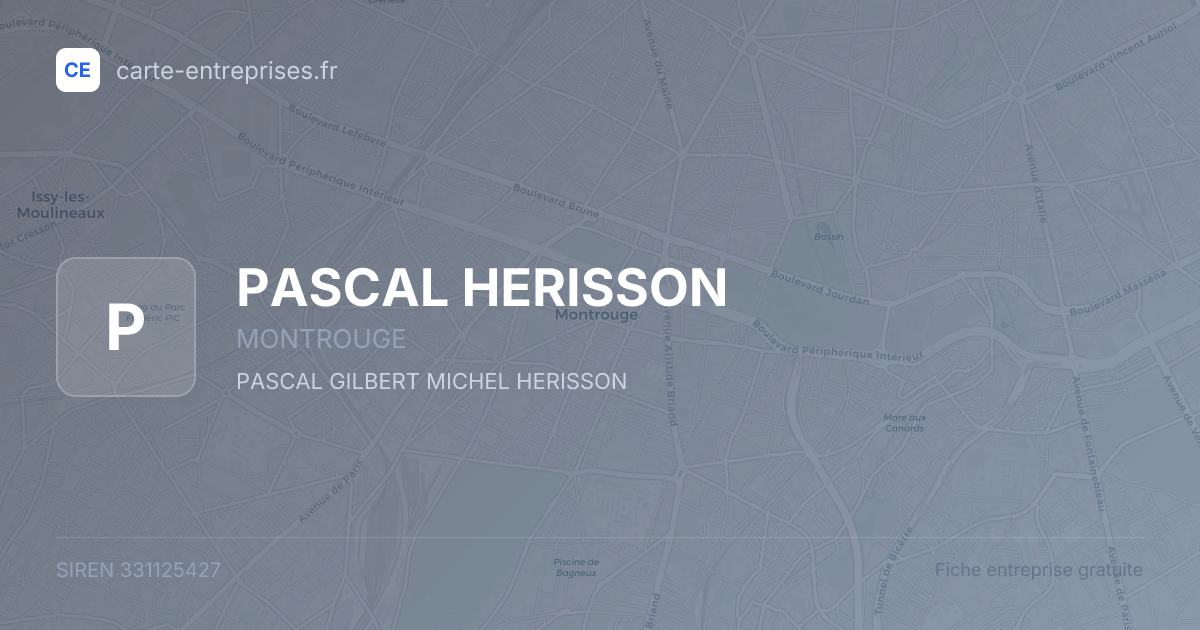 PASCAL HERISSON — 331125427 — fiche entreprise