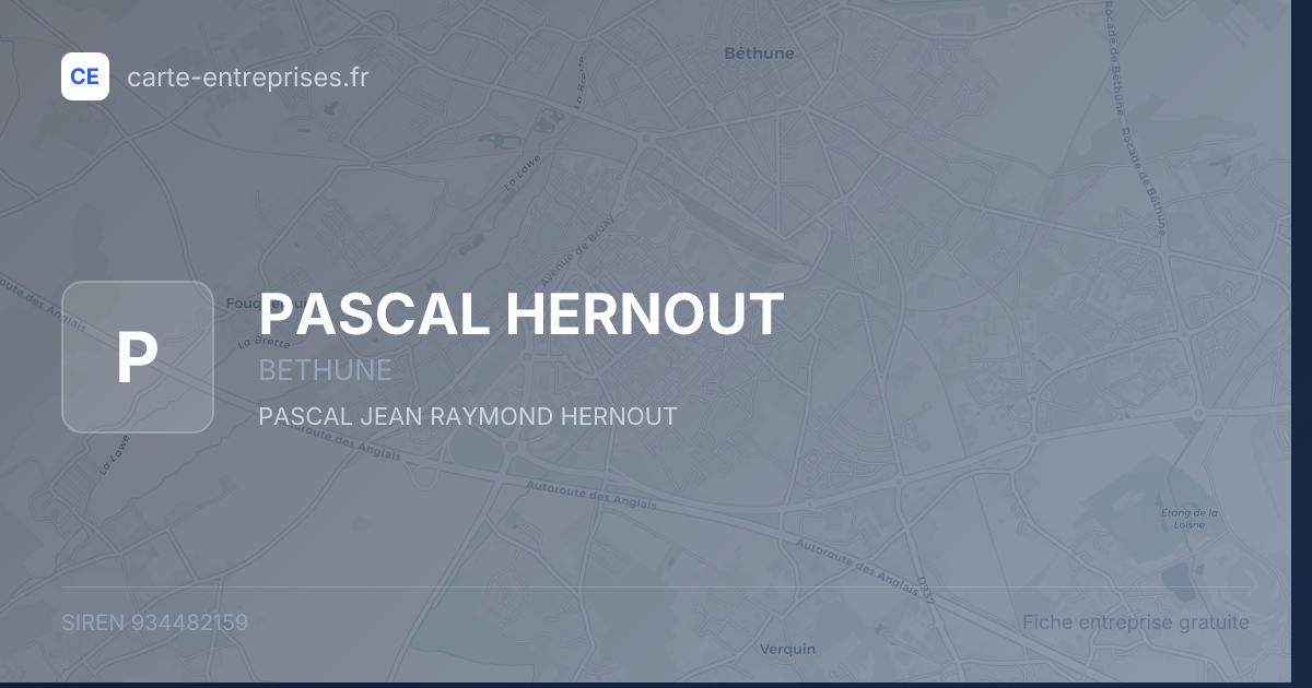 PASCAL HERNOUT — 934482159 — fiche entreprise
