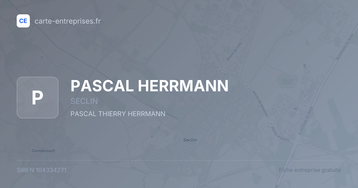 PASCAL HERRMANN — 104334271 — fiche entreprise