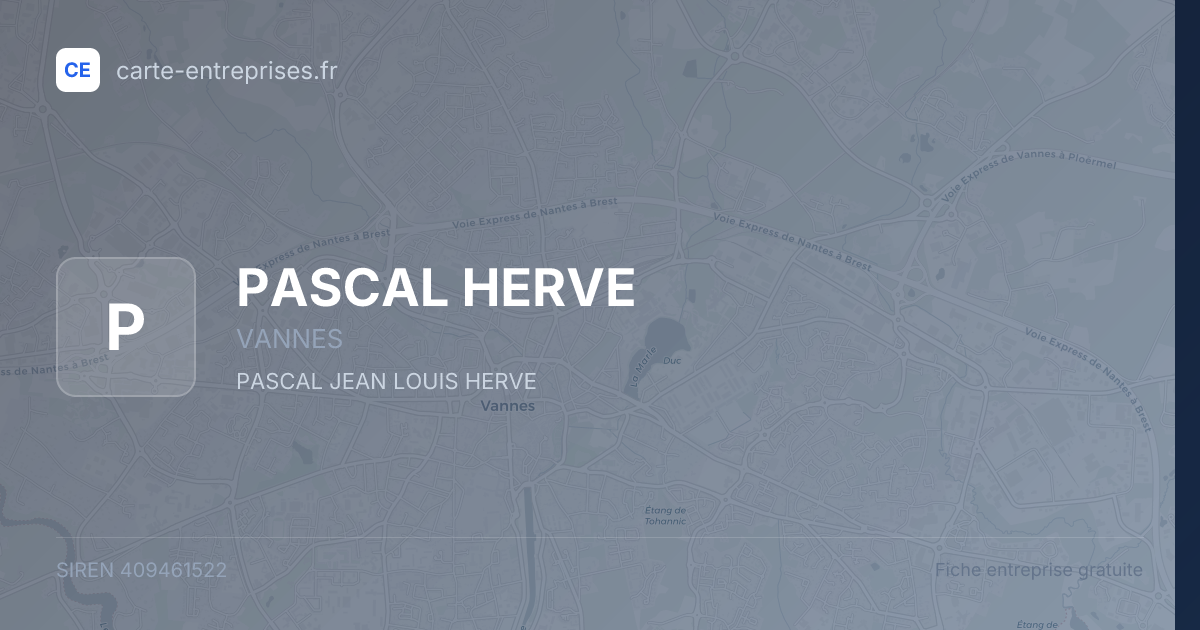 PASCAL HERVE — 409461522 — fiche entreprise