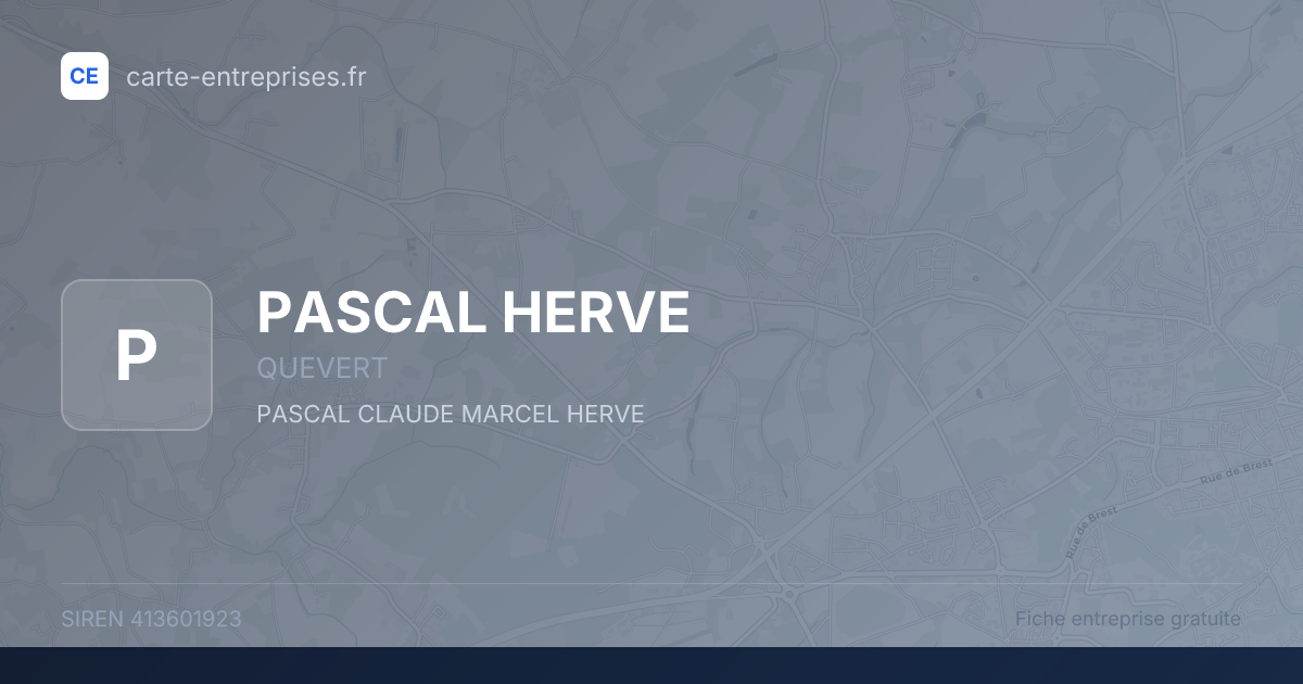 PASCAL HERVE — 413601923 — fiche entreprise