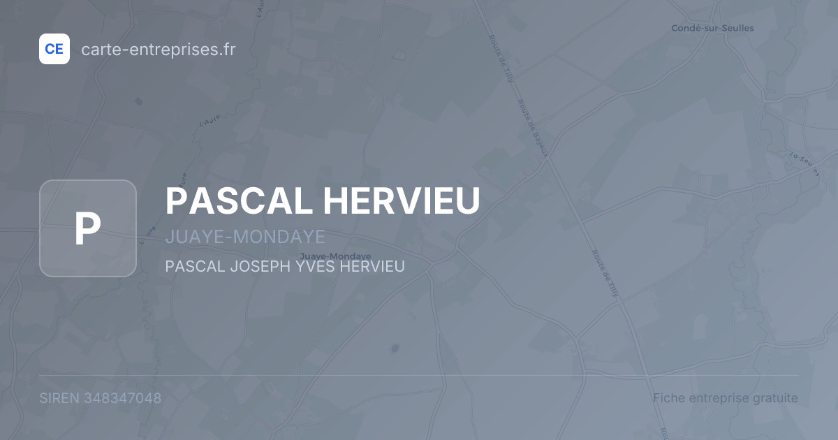 PASCAL HERVIEU — 348347048 — fiche entreprise