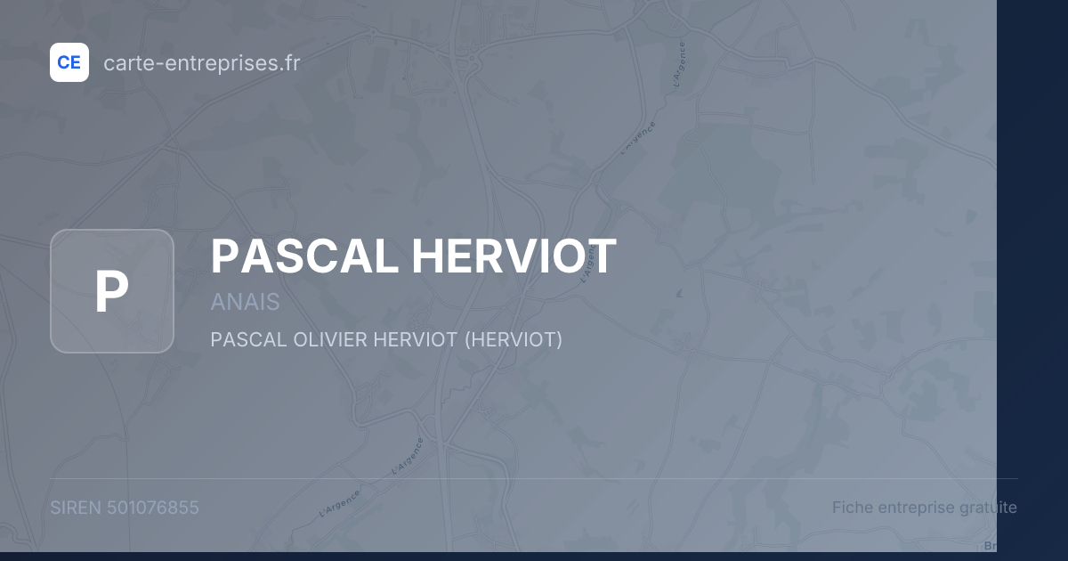 PASCAL HERVIOT — 501076855 — fiche entreprise