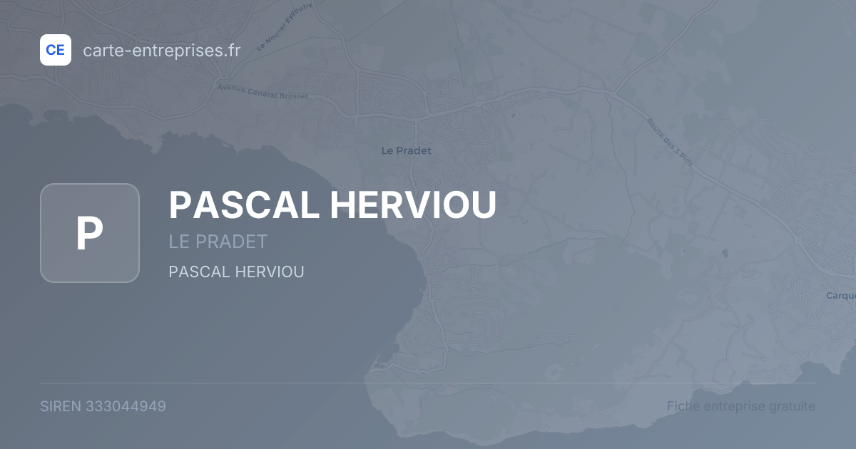 PASCAL HERVIOU — 333044949 — fiche entreprise