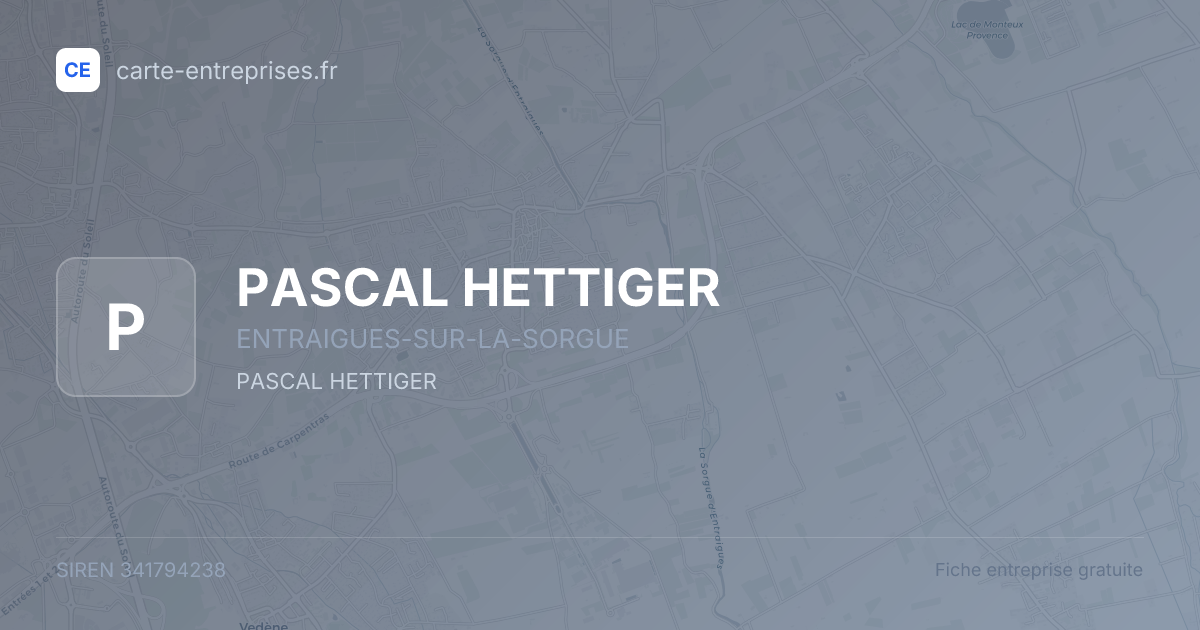 PASCAL HETTIGER — 341794238 — fiche entreprise