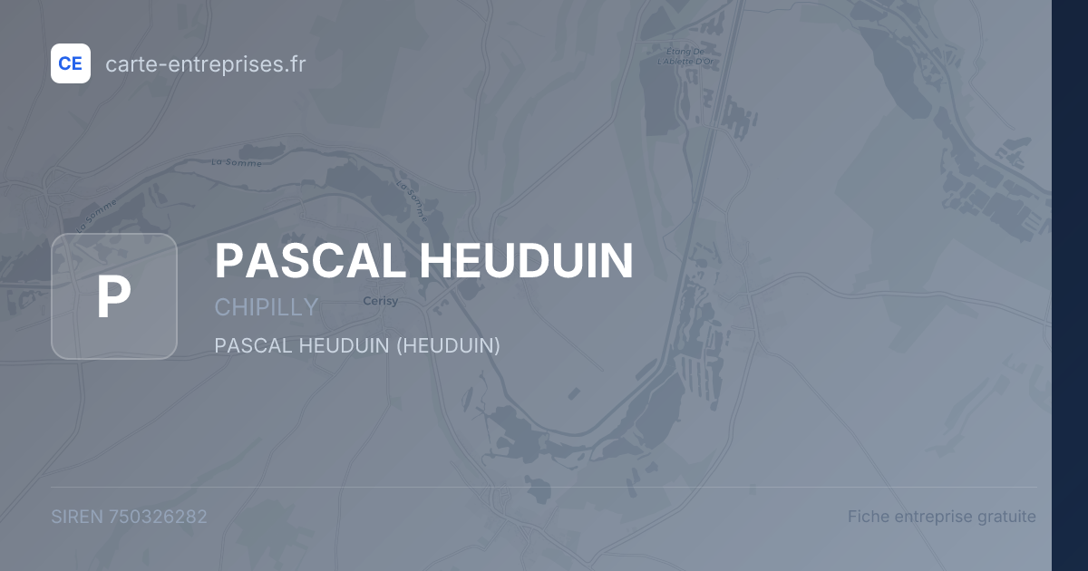 PASCAL HEUDUIN — 750326282 — fiche entreprise