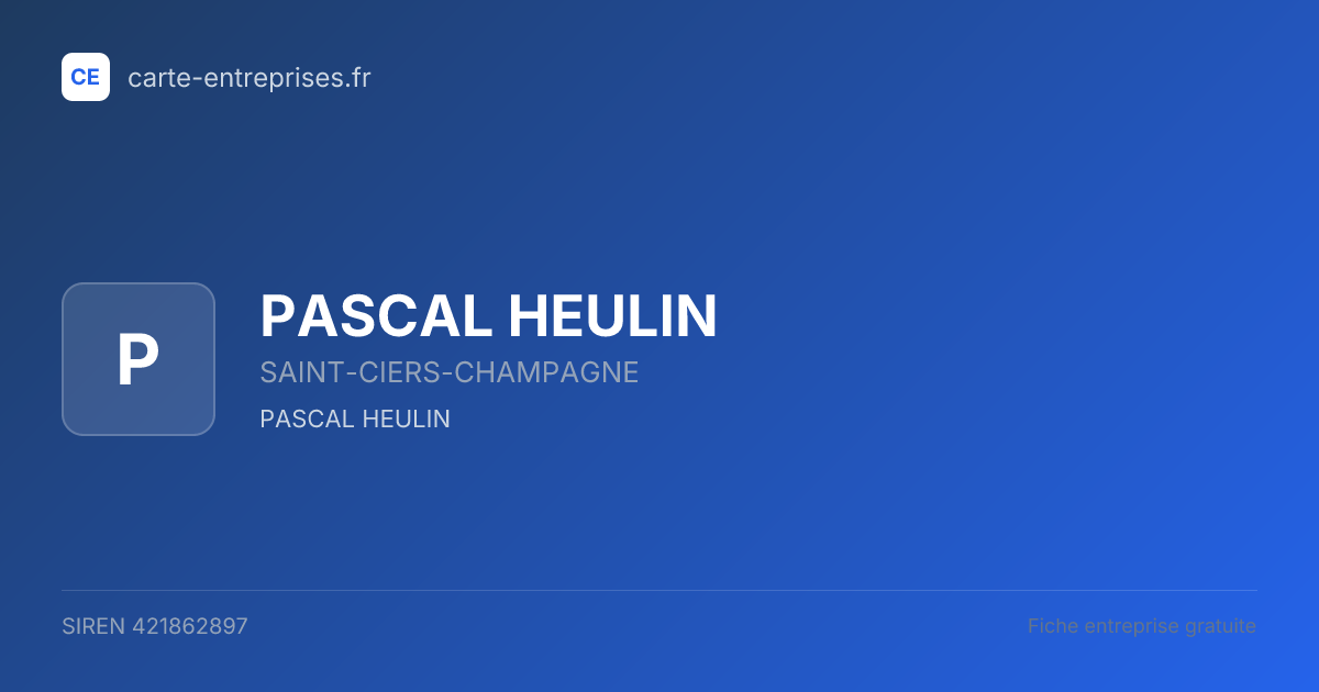 PASCAL HEULIN — 421862897 — fiche entreprise