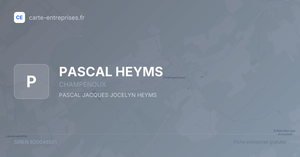 PASCAL HEYMS — 820048551 — fiche entreprise