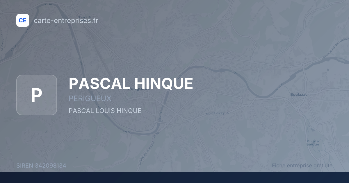 PASCAL HINQUE — 342098134 — fiche entreprise