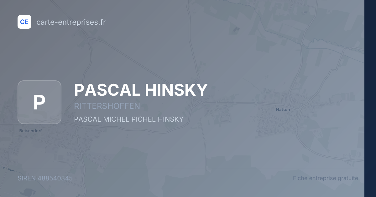 PASCAL HINSKY — 488540345 — fiche entreprise