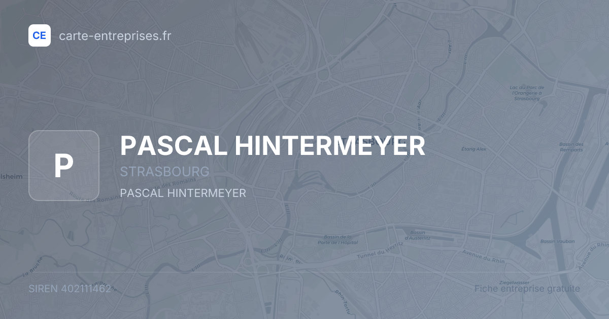 PASCAL HINTERMEYER — 402111462 — fiche entreprise