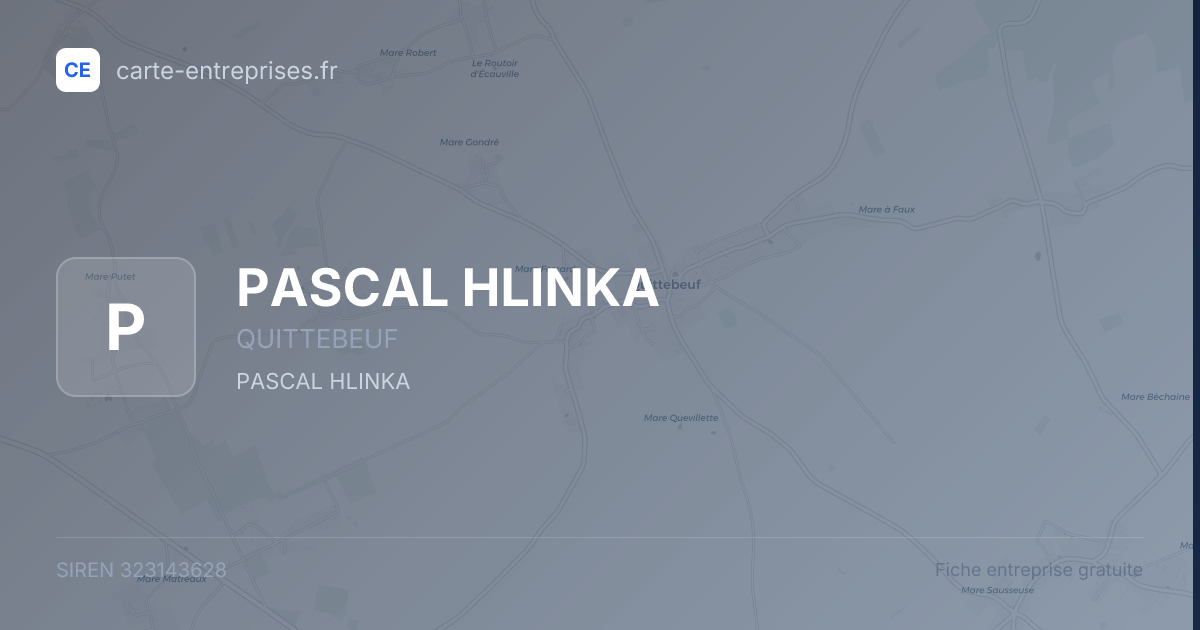 PASCAL HLINKA — 323143628 — fiche entreprise