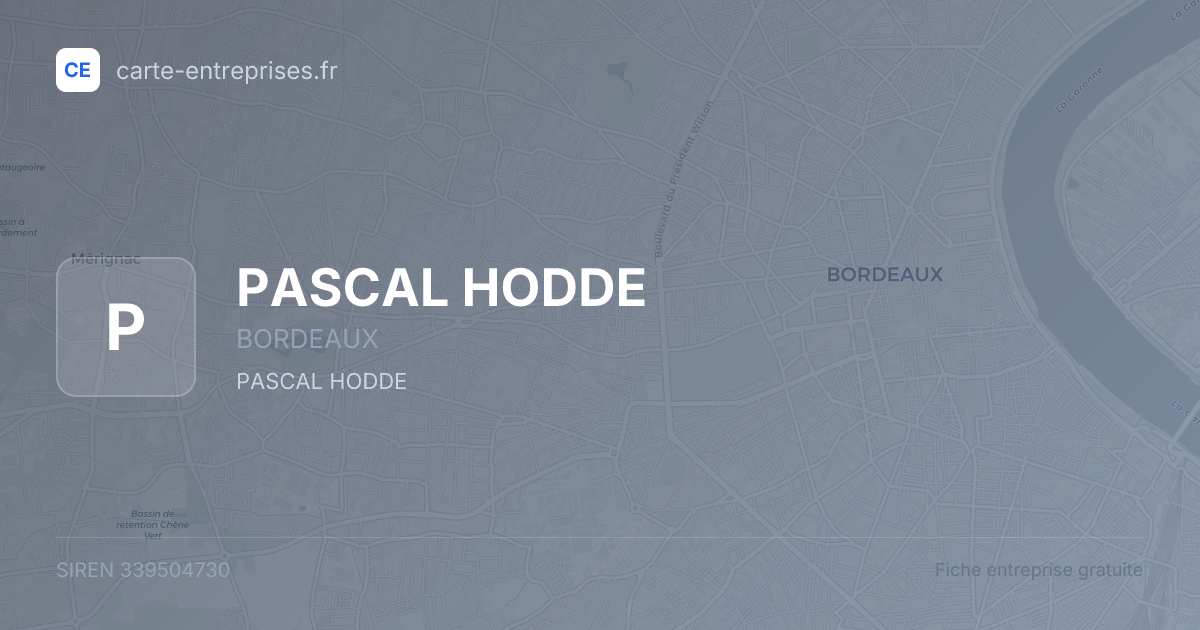 PASCAL HODDE — 339504730 — fiche entreprise