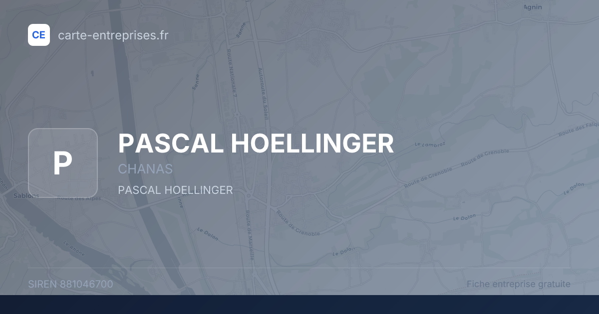 PASCAL HOELLINGER — 881046700 — fiche entreprise