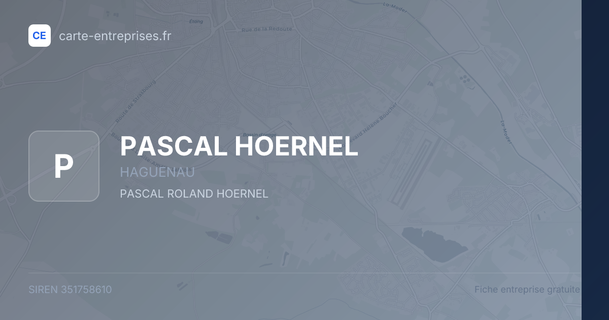 PASCAL HOERNEL — 351758610 — fiche entreprise