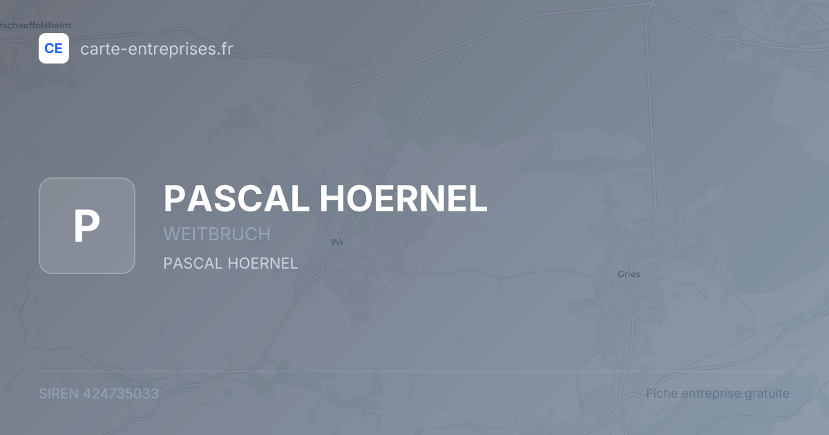 PASCAL HOERNEL — 424735033 — fiche entreprise