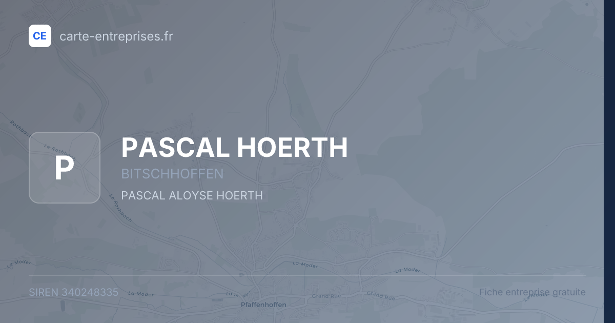 PASCAL HOERTH — 340248335 — fiche entreprise