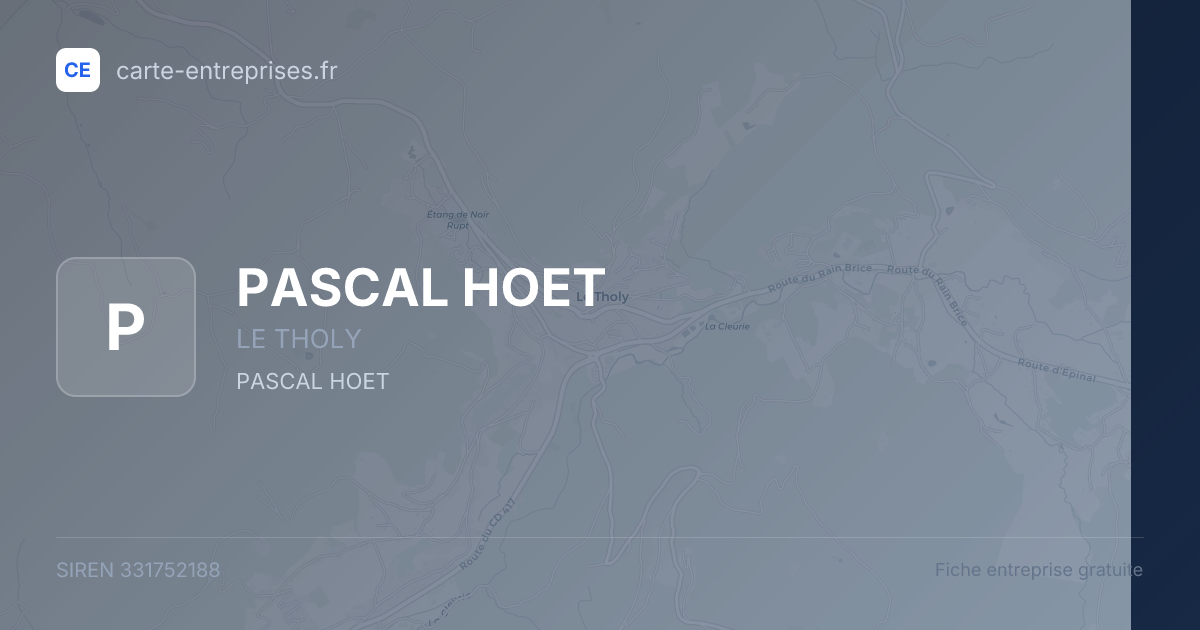 PASCAL HOET — 331752188 — fiche entreprise