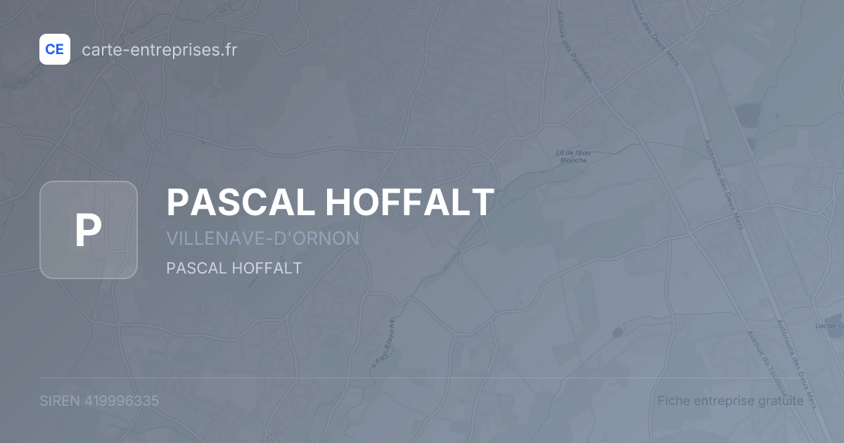 PASCAL HOFFALT — 419996335 — fiche entreprise