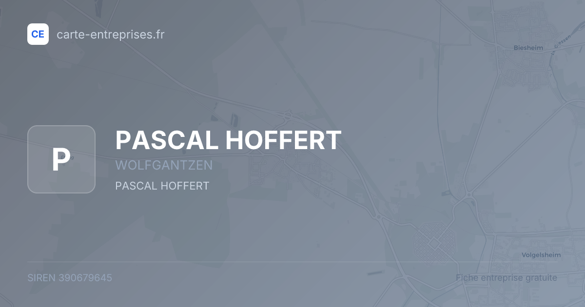 PASCAL HOFFERT — 390679645 — fiche entreprise