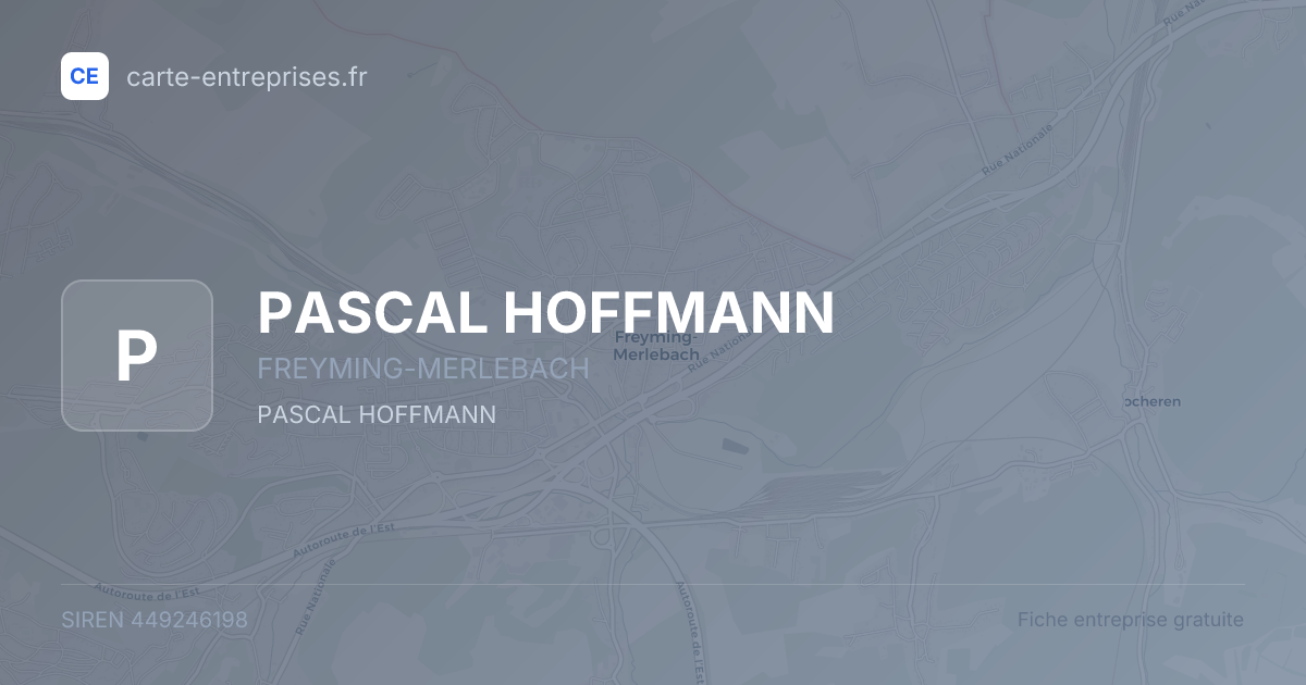 PASCAL HOFFMANN — 449246198 — fiche entreprise