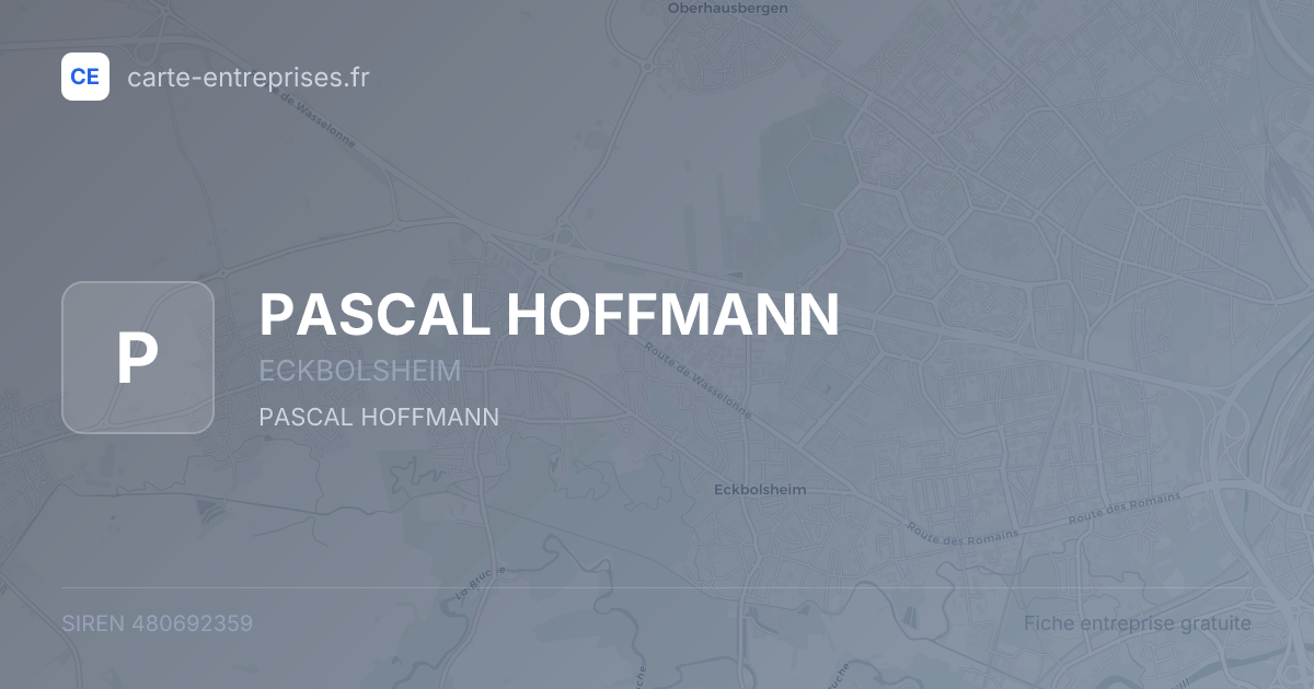PASCAL HOFFMANN — 480692359 — fiche entreprise
