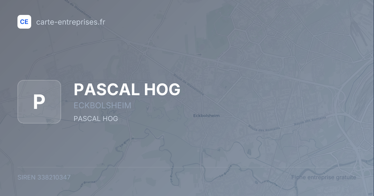 PASCAL HOG — 338210347 — fiche entreprise