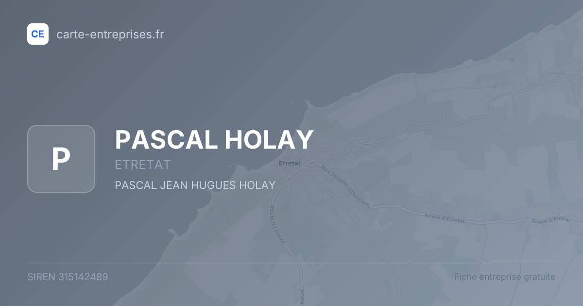 PASCAL HOLAY — 315142489 — fiche entreprise