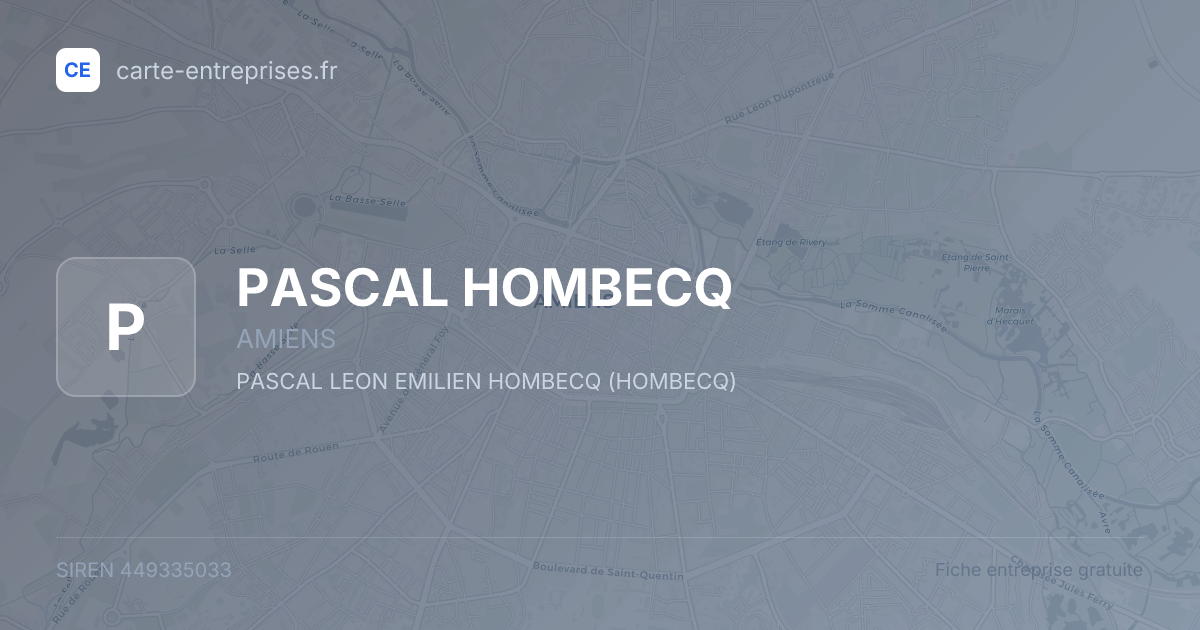 PASCAL HOMBECQ — 449335033 — fiche entreprise