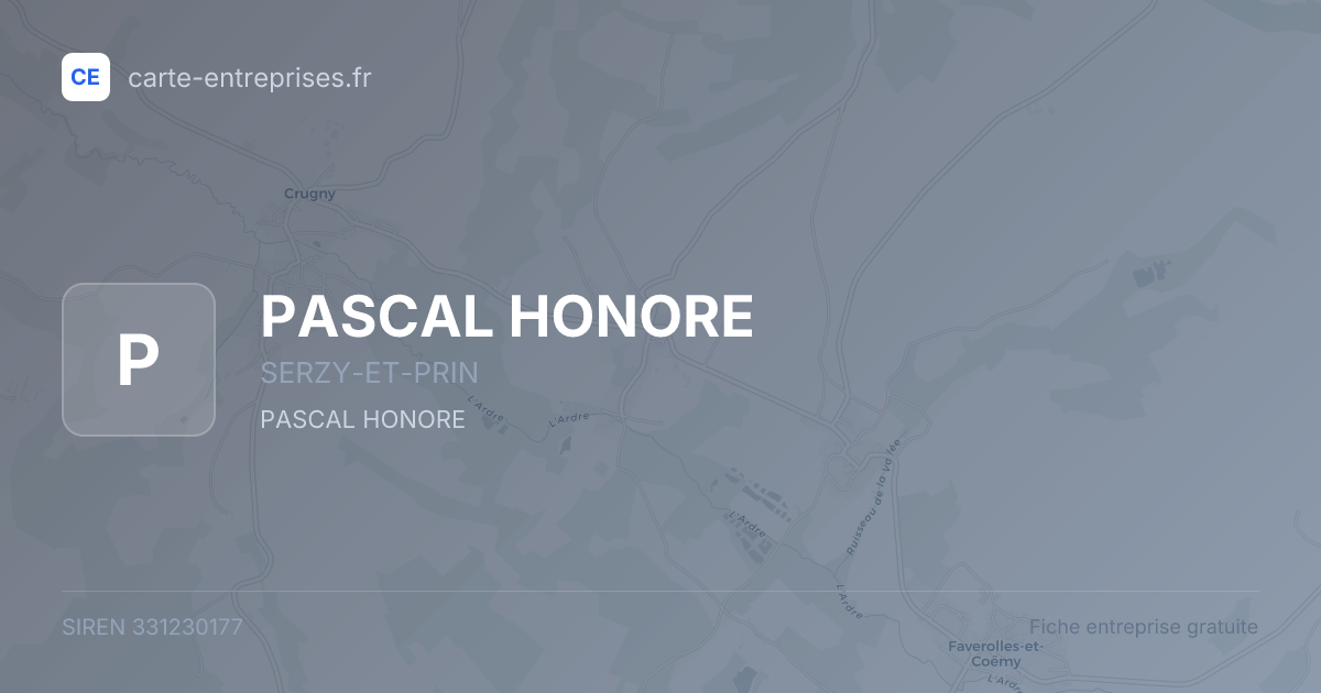 PASCAL HONORE — 331230177 — fiche entreprise