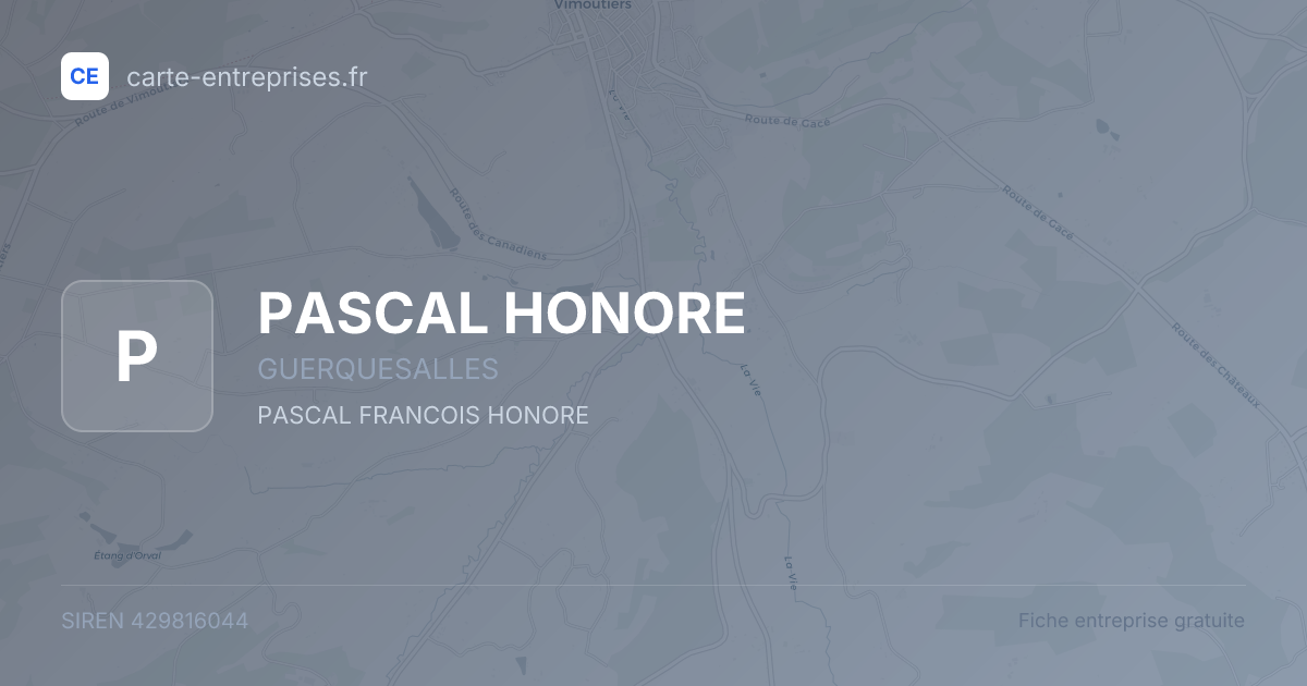 PASCAL HONORE — 429816044 — fiche entreprise