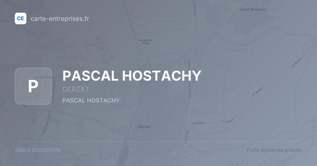 PASCAL HOSTACHY — 824200976 — fiche entreprise