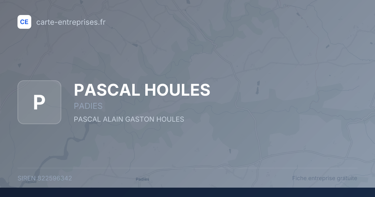 PASCAL HOULES — 822596342 — fiche entreprise