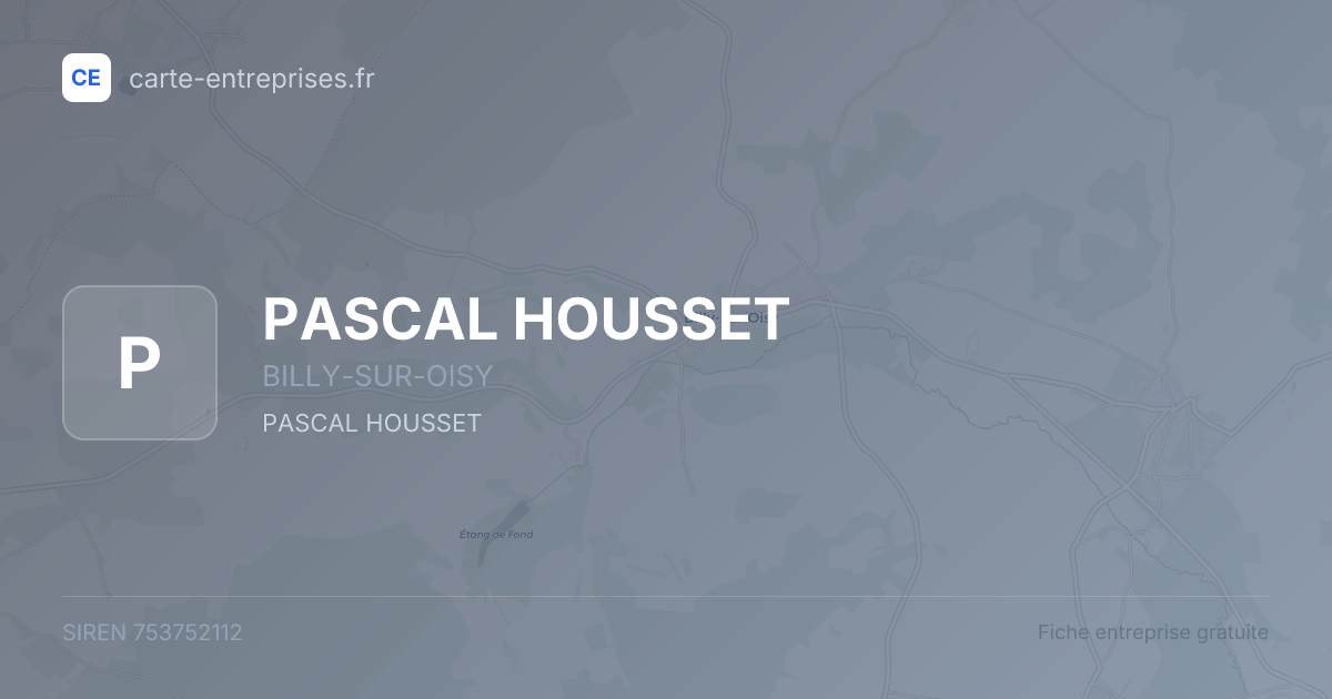 PASCAL HOUSSET — 753752112 — fiche entreprise