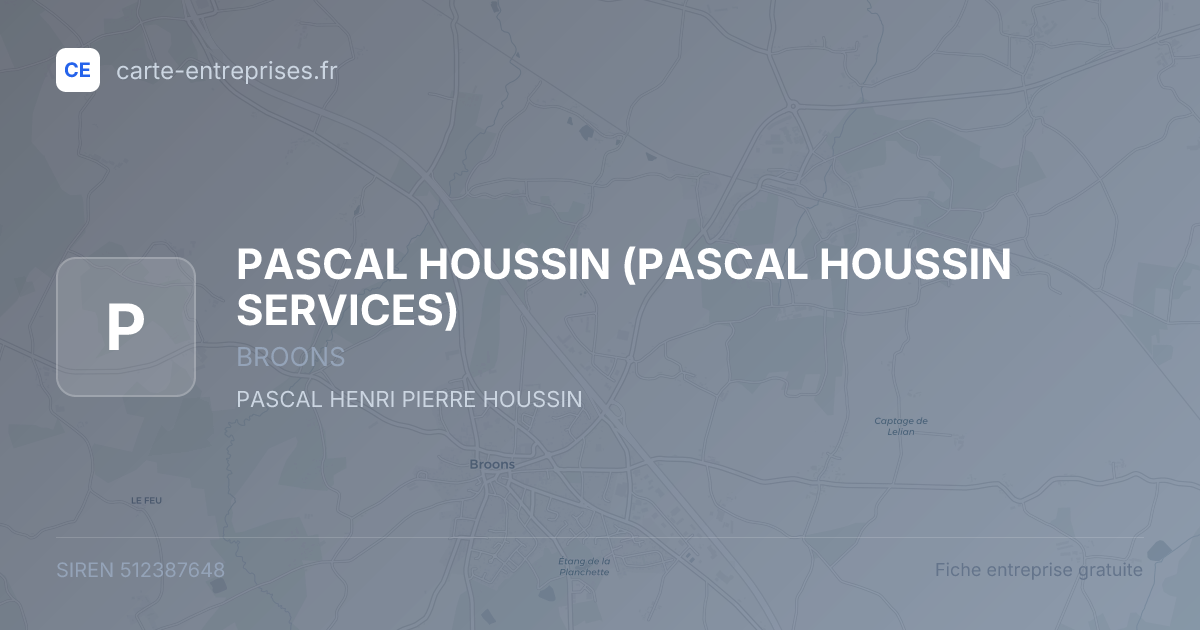 PASCAL HOUSSIN (PASCAL HOUSSIN SERVICES) — 512387648 — fiche entreprise