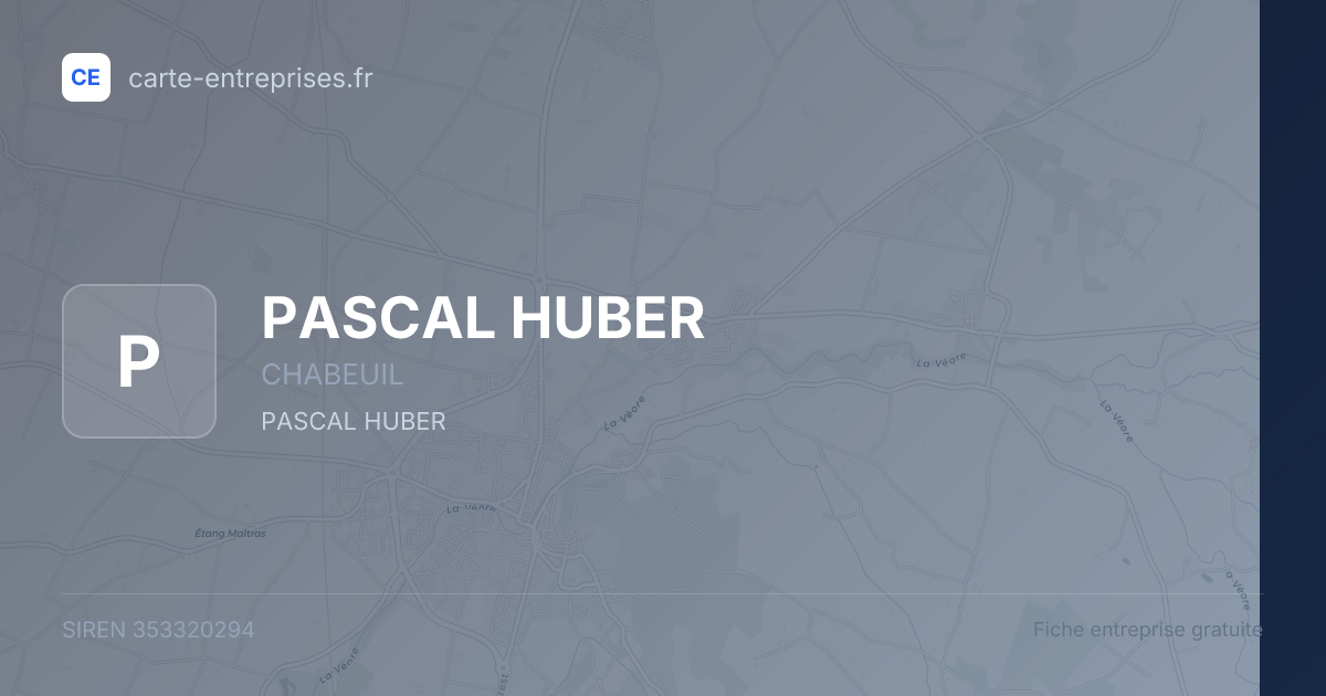 PASCAL HUBER — 353320294 — fiche entreprise