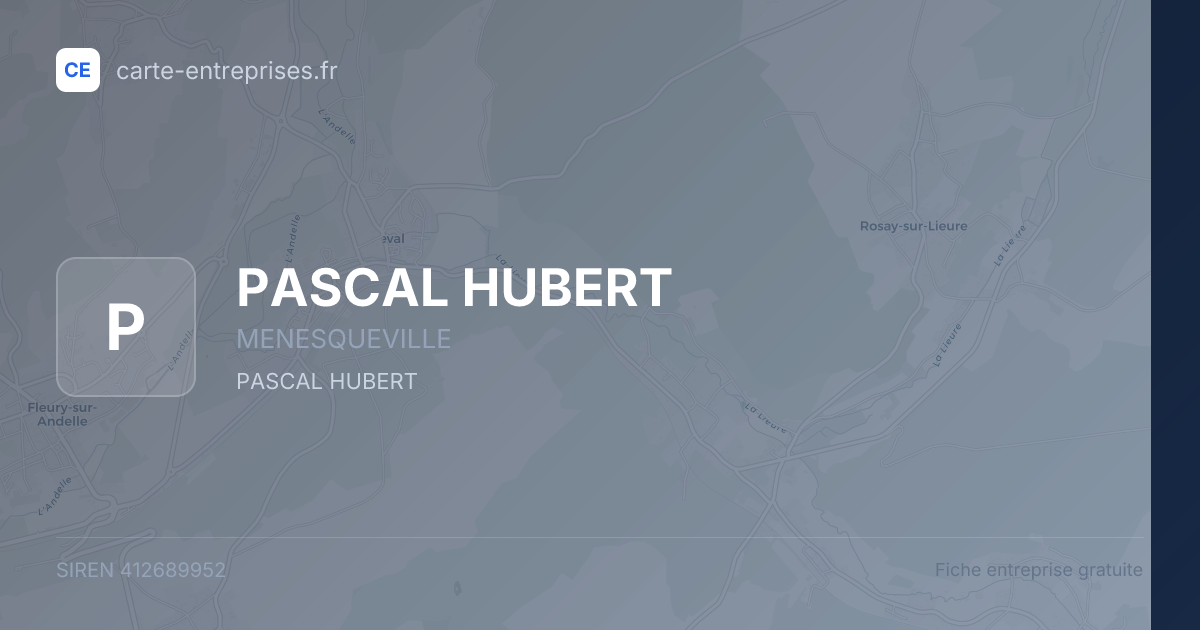 PASCAL HUBERT — 412689952 — fiche entreprise