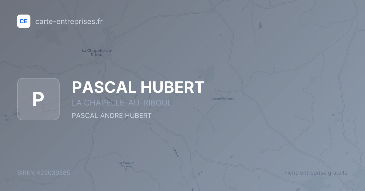 PASCAL HUBERT — 423039585 — fiche entreprise