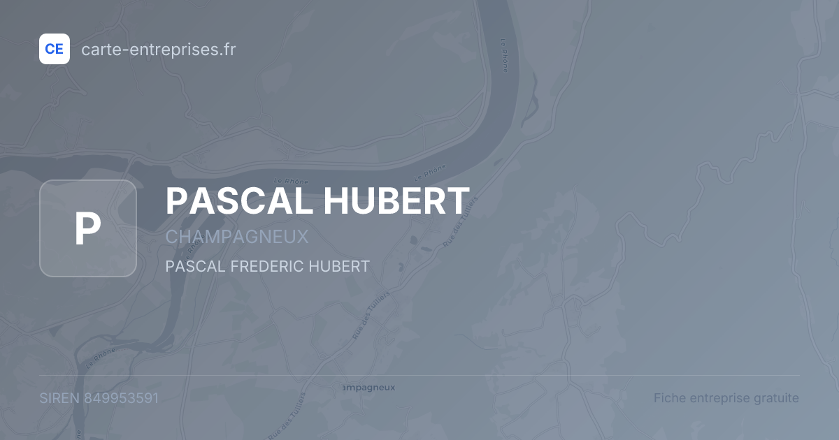 PASCAL HUBERT — 849953591 — fiche entreprise