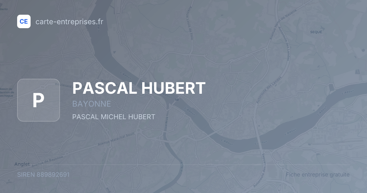 PASCAL HUBERT — 889892691 — fiche entreprise